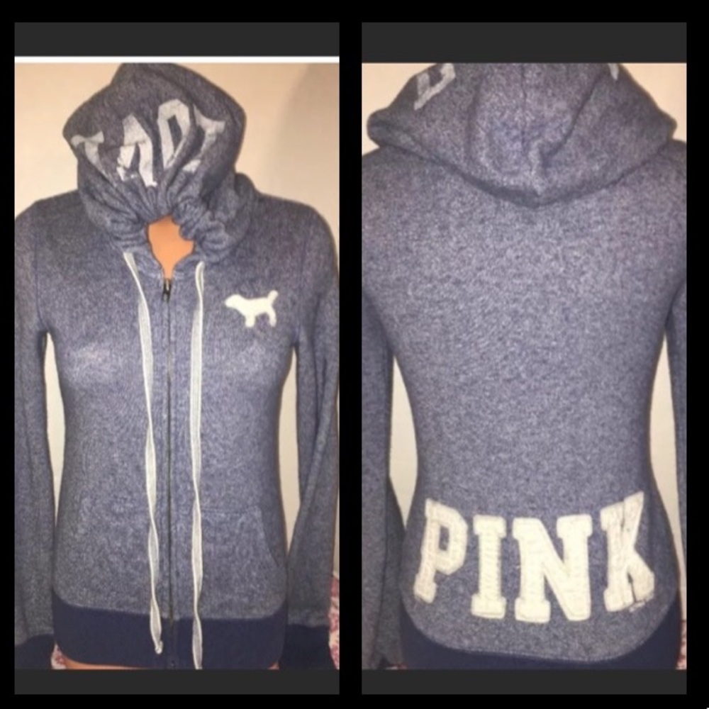 Vintage 💙Victoria's Secret PINK Hoodie SweatShirt - Picture 1 of 8